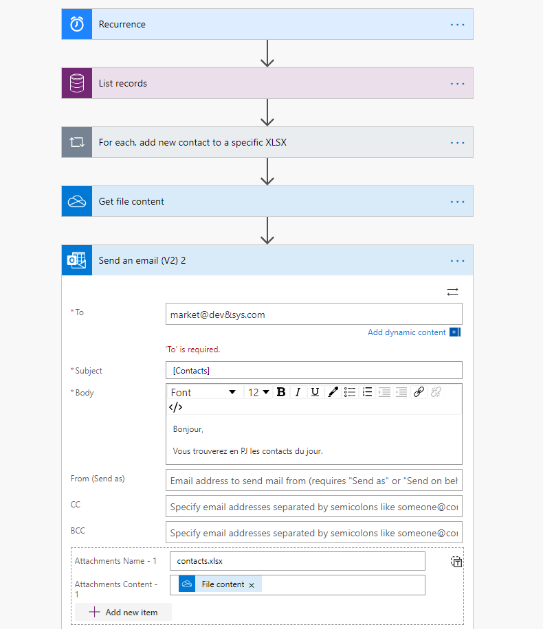 Exemple process Power Automate