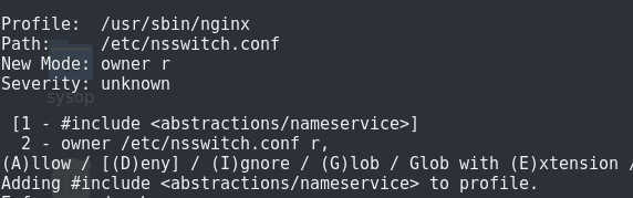 Commande Linux profil Apparmor