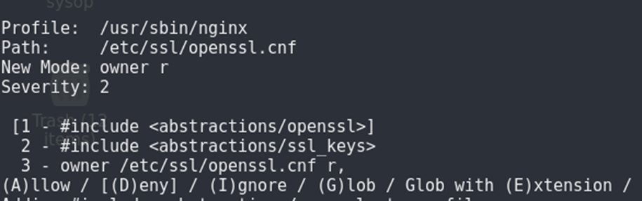 Commande Linux Apparmor