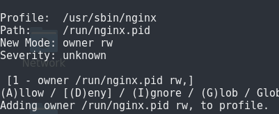 Commande Linux profil Apparmor