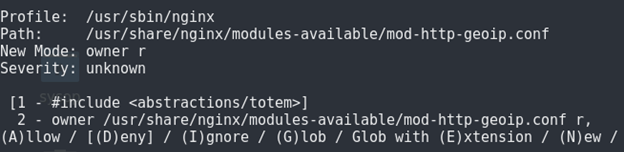 Commande Linux Apparmor autorisation lecture