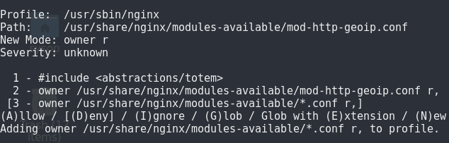 Commande Linux Apparmor 